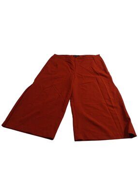 Eloquii Wide Leg Cropped Culottes Gaucho Pants Women Size 16 Rust Brown NEW